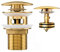Golden Pop-Up Ablaufventil, Universal Ablaufventil Waschbecken mit Siebkörbchen, Pop-Up Click Clack Ventil,Messing Anti Clogging Sieb Waschbe - G 1¼ für Waschbecken Waschtisch (Überlauf)