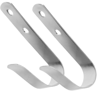 SOLUSTRE 2pcs Stainless Steel Boat Hook Holders 107mm x 25mm Dock Hooks for Yacht and Marine Use Heavy Duty Metal Hangers for Life Rings and Buoys