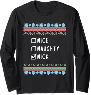 Simpatico Birichino Natale Nick Maglione Brutto Maglia a Manica