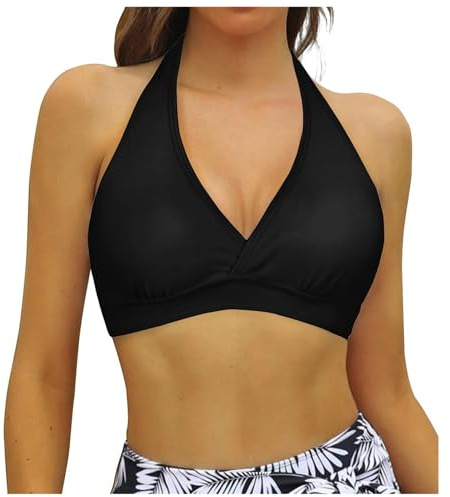 Haut de Maillot de Bain Push up Rembourré Femme Bikini Sexy Grande Taille Coussin de Poitrine Amovible Sport Haut Maillot De Bain Femme Triangle Mode Grande Taille