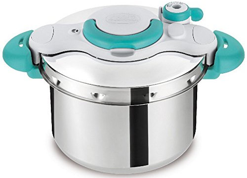 SEB P4620616 ClipsoMinut' Easy - Olla a presión, Inoxidable, para Todos los Fuegos (Incluido inducción) + Libre 100 Recetas, Azul, 4,5 L, Acero Inoxidable, Azul, 24.6 x 37 x 28.5 cm