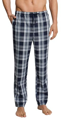 Schiesser Herren Lange Schlafhose Web - Mix + Relax Pyjamaunterteil, Dunkelblau-gem._163842, 56 EU