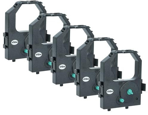 vhbw 5x Farbband Schriftband kompatibel mit Lexmark 2480 | 2490, 2481, 2590, 2580N, 2590N, 2581N, 2491 Nadeldrucker, Bondrucker - Schwarz