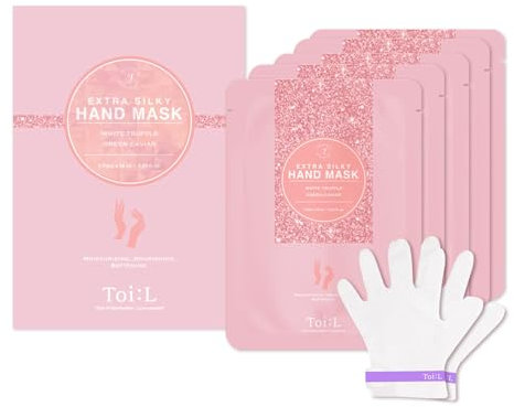 TOI:L Masque pour les mains extra soyeux 5 paires, gants hydratants pour les mains sèches, traitement spa pour les mains de qualité supérieure, hydratant, blanchissant et réparateur