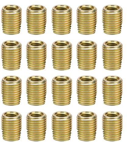 20 Stücke Gewindeeinsätze Kohlenstoffstahl selbstschneidende Gewindeeinsatz Schraube Reparatur Zubehör mit Optionaler Größe(Inner M10*1.5 Outer M14*1.5: 18mm / 0.7in)