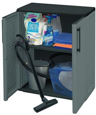 GarPet Gartenschrank Wetterfest Outdoor Kunststoff Schrank Kunststoffschrank Haushaltsschrank Mehrzweckschrank Balkonschrank Geräteschrank Terrassenschrank