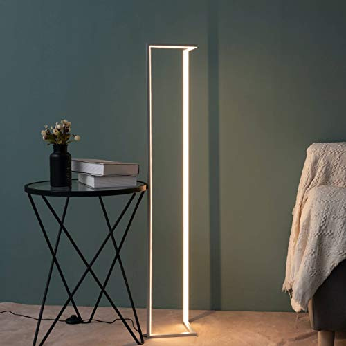 Kosilum – Stehleuchte LED 117 cm Eck-Design – Tivoli – Warmweiß Beleuchtung Wohnzimmer Schlafzimmer Küche Flur – 24 W – 2000 lm – Integrierte LED – IP20