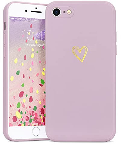 Lafunda Handyhülle Kompatibel mit iPhone 7/iPhone 8/iPhone SE2020 Hülle Mädchen süß Herz Schutzhülle mit Kameraschutz stoßfest Ultra Dünn Silikon Case Bumper Back Cover für iPhone 7/8/SE2020 Lila