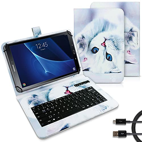 UC-Express Tablet Tasche kompatibel für Samsung Galaxy Tab S2 S3 9.7 Zoll Tastatur Hülle Bluetooth Keyboard Case QWERTZ Standfunktion Cover, Motiv:Motiv 3