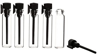 Mini frascos de perfume de vidrio transparente de 100 uds. Pequeños frascos de muestra de perfume portátiles envases de muestra de aceite vacío recargables con tapas de 1 ml