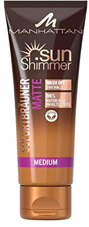 Manhattan Sunshimmer Sofortbräuner Matte Medium, für makellose Bräune mit bis zu 24 Stunden Halt,125 ml