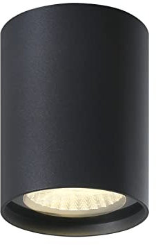 DAWALIGHT Spot Lights Ceiling Surface Mount Downlight LED 7W 3000K Warm White IP65 Waterproof Round Cylinder Style Light for Living Room Bathroom Hallway Lounge Hotel Bedroom Kitchen, Dark Grey