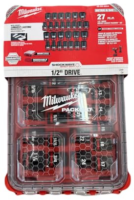 Milwaukee Electric - Shockwave Impact Duty. Socket 1/2. DR 27PC MM Pack