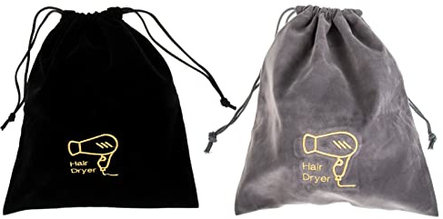 OSALADI Hårstyling-verktyg hårpåse 2-pack bläck förvaringsväska med dragsko bärbar förvaring organizer väskbehållare för hårtorks-hårstyling- resefön