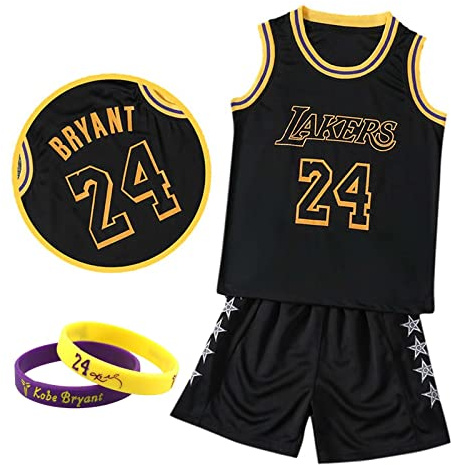 CLZWFZ Basketball Trikot Kit Kinder Fans Trikot Jungen Sportbekleidung Ärmellose Basketballweste Tops und Shorts Sport Set Sommer Trainingsanzug Geschenke für Jungen Grils