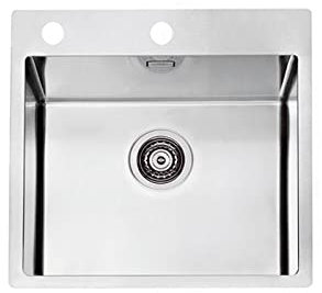 Alveus 1122385 PURE 70 Fregadero de cocina empotrado de acero, Inox satinado/cepillado