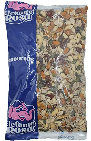 Coctel de Frutos Secos Crudos 1 kg Elefante Rosa - Variedad Premium de Almendras, Anacardos, Avellanas - Sin Sal - Ideal para Dietas y Ensaladas