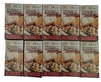 Sparpack Knox Räucherkerzen 10x Lebkuchen Größe M Räucherkegel 013250