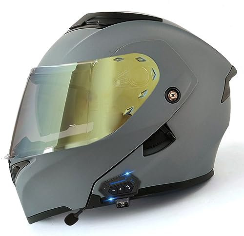 Integralhelm Motorradhelm mit Doppelvisier Herren Damen Touring Street Mopedhelm Scooter Chopper Helm Motorrad, ECE DOT Zertifiziert (B XXL)