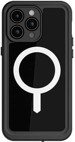 Ghostek Nautical Slim iPhone 15 Pro Max Waterproof Case - Built-In Screen Protector and Camera Protector, Compatible with MagSafe Accessories (6.7 Inch, Black)