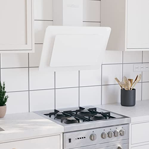 BaraSh Campana extractora Acero Inoxidable Vidrio Templado Blanco 60cm Filtros Campana Extractora