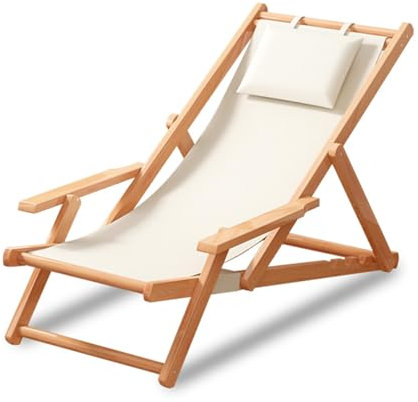 SBCC Klappbarer Strandstuhl, Bequemer Freizeit-Loungesessel for Den Heimgebrauch, Liege- Und Sitzstuhl, Aus Bambus, Mit Einer Tragfähigkeit Von 170 Kg