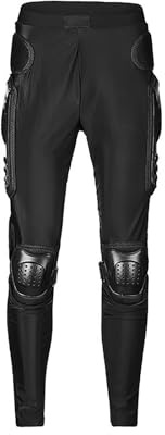 M&Catree Motorrad-Schutzhose für Hüfte, Oberschenkel, Knie, Motocross Gepanzerte Hose für Motorrad, MTB, Dirtbike, Rennsport, Schutzausrüstung - Schwarz, XL