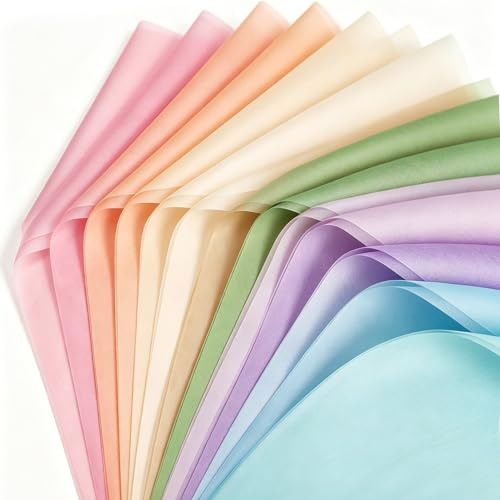60 Sheets Assorted Pastel Color Tissue Paper, 14 x 20 Inch Gift Wrapping Tissue Art Paper for Spring Easter DIY Crafts Baby Shower Birthday Wedding Party Supplies