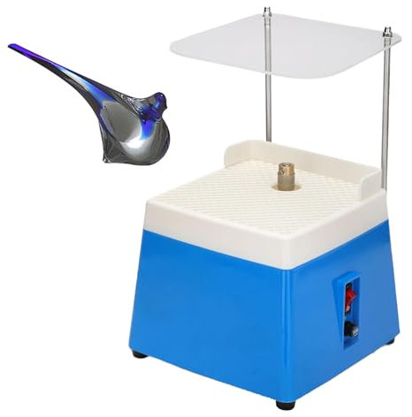 Kindevieft Smerigliatrice Colorata da 65 W, Smerigliatrice Elettrica per Vetro Colorato, Macchina per Smerigliatrice Artistica in Ceramica Diamantata in Vetro con Punta per Smerigliatrice,Blue(220V)