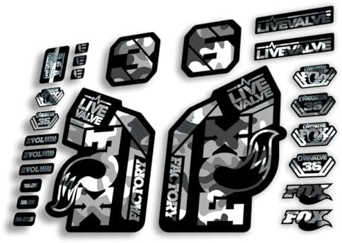 Fork Replacement Decal Sticker Compatibale for Fox 36 2021 Live Valve Series White Camo (Glossy)