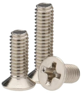 100 Stück KM-Typ Nickel M1/M1.2/M1.4/M1.6/M1.7/M2/M2.5/M3/M3.5/M4/M5 Beschichtete Senkkopfschrauben für die Reparatur elektronischer Geräte aus Kohlenstoffstahl mit Kreuzschlitz, M2x12mm