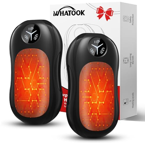 Hand Warmers Rechargeable 2 Pack: 3 Levels Heating Magnetic Electric Hand Warmers, AI Smart Chips Safe Heat Portable Handwarmers for Raynauds, Winter Outdoor Camping, Skiing, Hunting (Black)