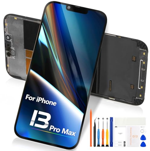 6.7 pour iPhone 13 Pro Max Écran LCD pour iPhone 13 Pro Max LCD Display 13 ProMax Écran Tactile Numériseur Vitre Assemblé A2643 A2484 A2641 A2644 A2645 (Noir)