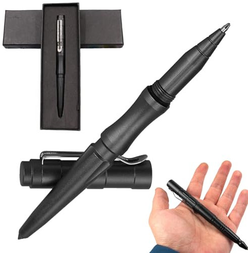 ElevaPulse Tactical Pen, Taktischer Stift, Taktischer Kugelschreiber, Für Die Selbstverteidigung Multifunktional Glasbrecher Stift Schwarz, Für Schreiben, Emergent Tool Und Männergeschenke