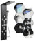 Peviasot Panel de ducha LED 6 en 1 con grifo – Columna de ducha de acero inoxidable 304 con 5 funciones de ducha, iluminación LED, diseño negro/acero inoxidable, montaje en pared para baño moderno