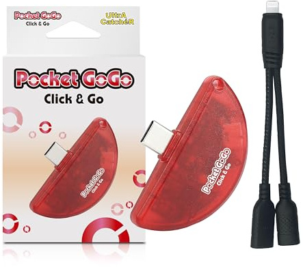 Pocket GoGo Ultimate Pocket Monster Auto-Catcher | USB-C Plug-and-Play, kein Laden, fängt Taschenmonster und Spins (rot)