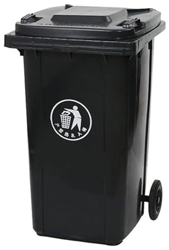 HBSSP Contenedor Basura Grande Exteriores 100L 120L Y 240L Con Tapa Y Ruedas Resistente Comercial For Patio Garaje Y Terraza(Black,100L)