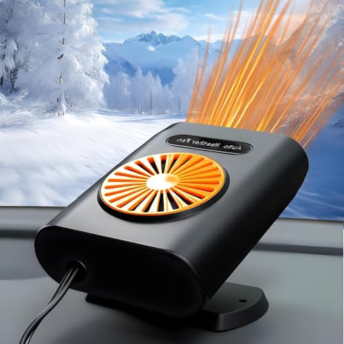 WEQNGIU Riscaldamento per Auto, 12V 200W sbrinatore per Riscaldamento rapido, per Il Collegamento all'accendisigari, Girevole a 360°, per la Maggior Parte delle Auto