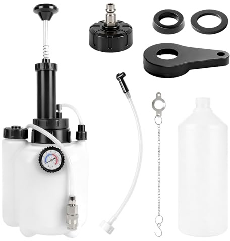 Lucn Auto Entlüftung Ölflasche Werkzeug Druck Bremse Kupplung Flüssigkeit Entlüften Kit 3L und Bremsflüssigkeit Entlüfter mit Extraktor und Nachfüllflasche für europäische Modelle Fahrzeugwartung