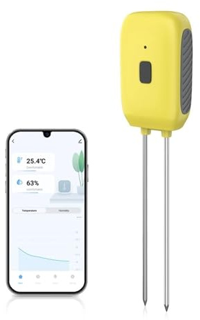Medidor de humedad y temperatura del suelo con Bluetooth Tuya, sensor inteligente agua for plantas, termohigrómetro registrador datos Uso en interiores y exteriores