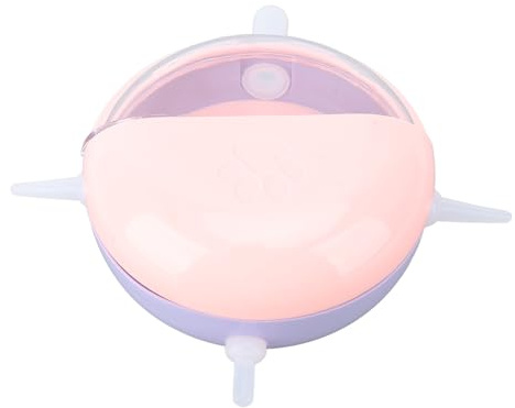 FAUOSWUK Bol d'alimentation en Lait pour Chaton, en Plastique Sûr, Facile à Nettoyer, Tailles de Mamelon Réglables, Empêche Les Flatulences, 3,94 X 1,97 Pouces (Rose)