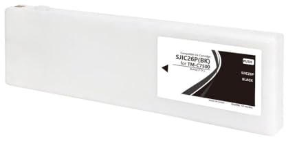 KFJHTWG Cartuccia d'inchiostro da 300 ml compatibile con Winnerjet SJIC26P Inchiostro per carta speciale artistica con chip compatibile con stampante ColorWorks TM-C7500 C7500(Black)