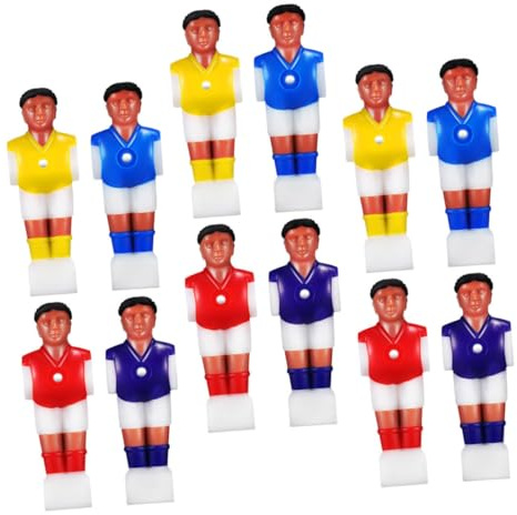 ERINGOGO 12 Pezzi Figure Calcio Balilla in Plastica Colorate, Giocatori Sostitutivi per Biliardino da 1,4 M, Accessori Gioco Calcio Tavolo per Esperienze di Gioco Realistiche