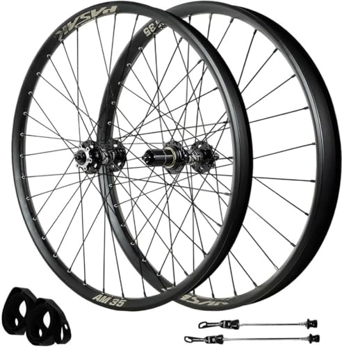 MTB Räder 26/27,5/29 Zoll | 35 mm Felge 32 Löcher | Scheibenbremsen | 135 mm Steckachsnabe | Kompatibel mit 7–12-fachen Kassettenschaltungen | Für Dirt Jump, Cross Country & All Mountain QR,29in