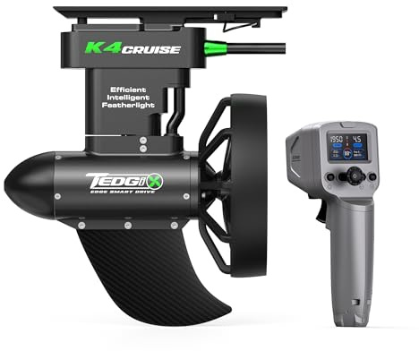 Tedgix K4C Motor für SUP & Kajak, 400W bürstenloser Unterwasserantrieb mit Fernbedienung und Tempomat, Elektrofinne für Stand Up Paddle, Boost Fin für Kanu & Schlauchboot, K4 Upgraded Version