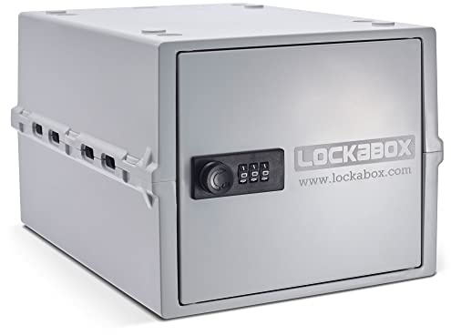 Lockabox One™ | Premium Lock Box | Medium Combination Lock Box For Food, Medicine & Home Safety | External Size 12 x 8 x 6.6 inches (Opal White)