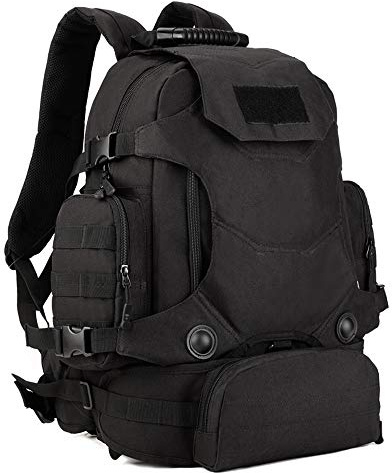 YUHAN Molle Backpack 40L Tactical Military Rucksack Hiking Backpack Multi-Compartment Bag for Camping Hiking Trekking Hunting Water-Resistance Pack Black