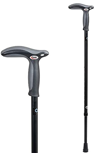 Carex Hiking Cane Walking Stick with Dual Grip Handle, Anti-Slip Walking Cane for Easy Maneuvering, Long-lasting Walk Stick for Seniors & Adults with Support for Balance, Supports up to 300 lbs, Black