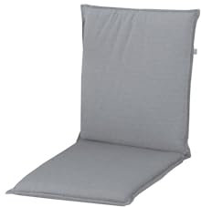 Doppler Lyra Stuhlauflage Niederlehner, hellgrau, Baumwolle/Polyester, 100x48x7cm, inkl. Befestigungsbänder