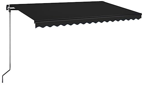 vidaXL Gelenkarmmarkise Einziehbar mit LED Markise Balkonmarkise Sonnenmarkise Sonnenschutz Sichtschutz Terrasse Garten 400x350cm Anthrazit